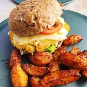 veggieburger med blomkål og kikærter