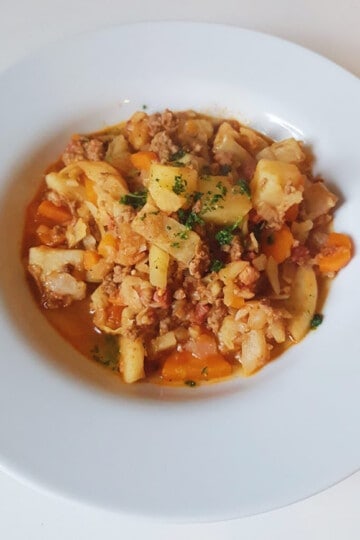 Spicy kål med oksekød