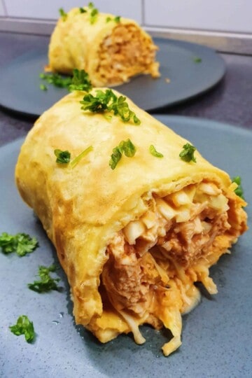 Madroulade med pulled chicken