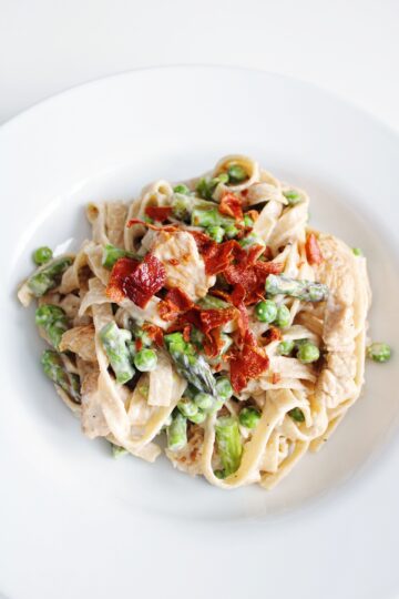 cremet pasta med kalkun